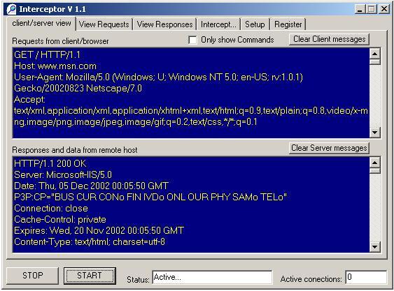 HTTP Interceptor Screenshot